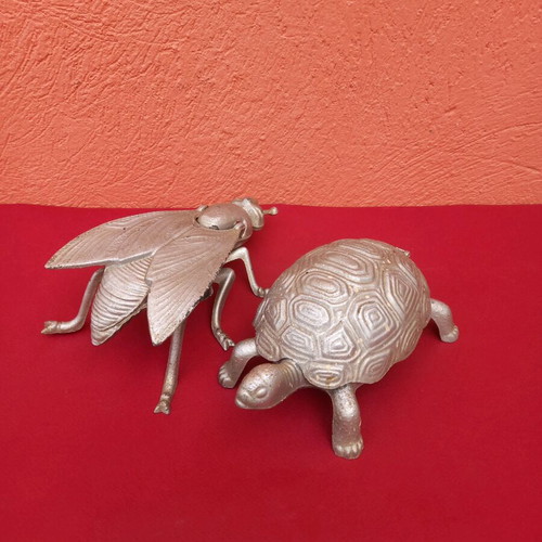 Metal ashtrays used, aluminum in excellent condition