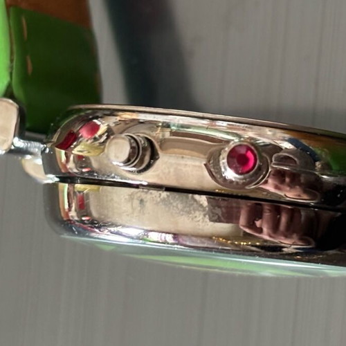 Anne Geddes wristwatch with cover and leather strap like new, colorful