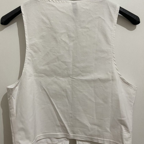 H&M white crop top with rhinestone hearts