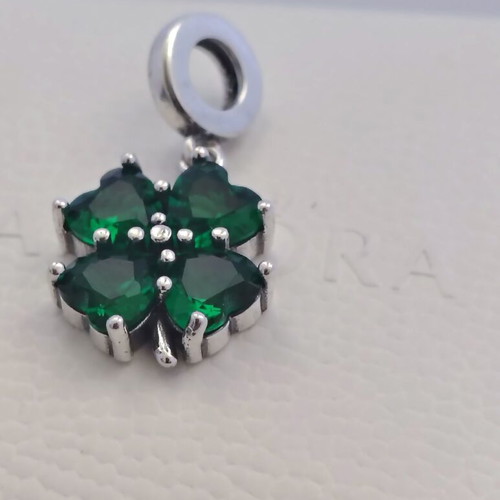 Pandora Four-Leaf Clover Charm S925 ALE new, green and silver