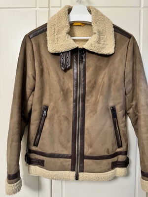 Μπουφάν τύπου Shearling, Μπεζ/Καφέ, SSEINSE