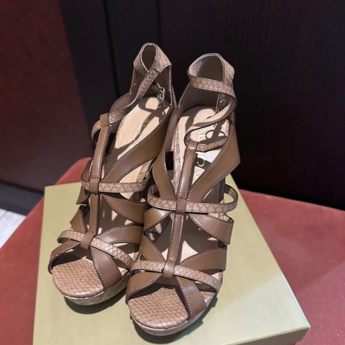 Aldo platform shoes used, brown, size 38