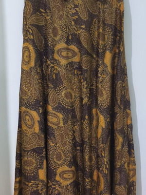 Custommade vintage μάξι φόρεμα, lurex με παϊλέι, καφέ-πορτοκαλί