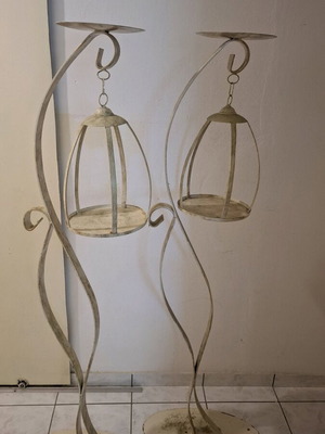Wedding candles used, iron, set of 2 pieces