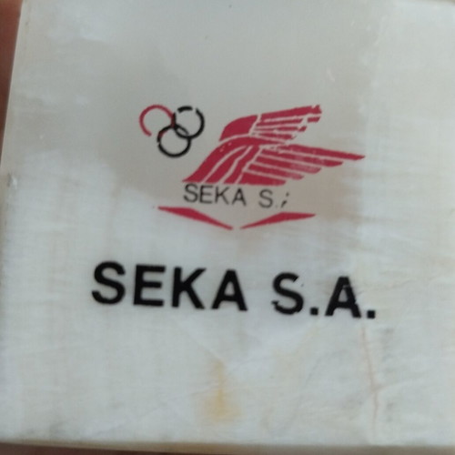 Onyx Marble Candlestick used, vintage SEKA S.A. collectible