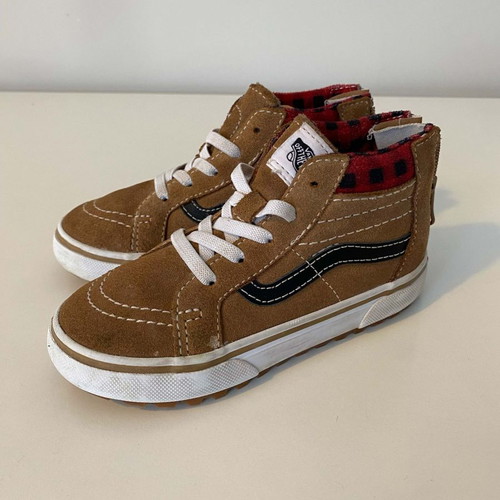 Vans kids boots used with check detail, size 25.5