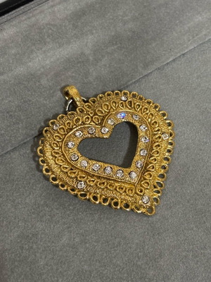 Heart pendant vintage Poggi Paris used, gold-colored