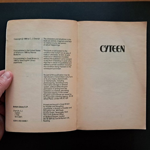 Cyteen Paperback by C.J. Cherryh used, English edition