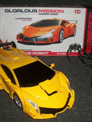 Glorious Mission remote control car transforms into robot like new