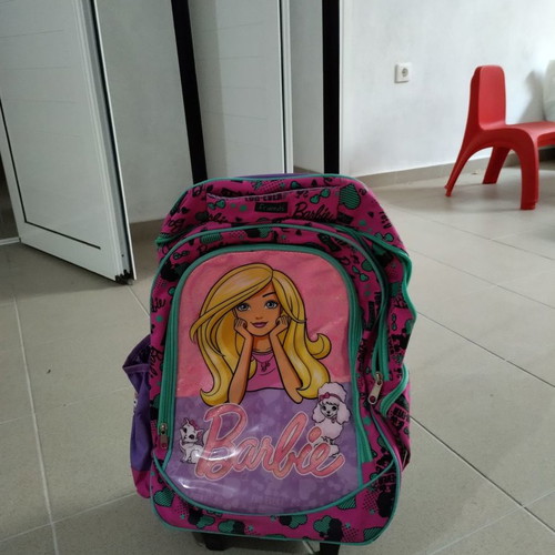School backpack used with wheels Barbie
