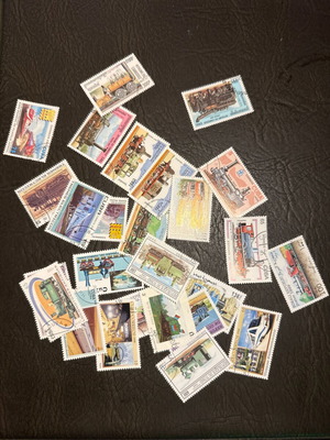 Stamp collection new, trains and steam engines theme