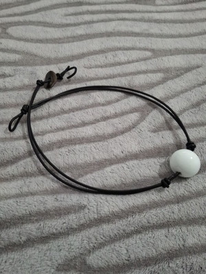 Handmade necklace with white stone like new