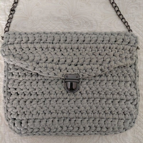 Handmade gray shoulder and crossbody bag new