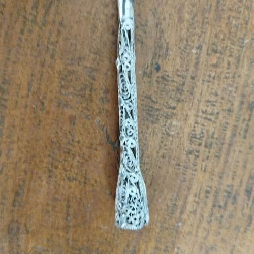Antique Silver Smoking Pipe Mouthpiece like new, filigree 925 silver