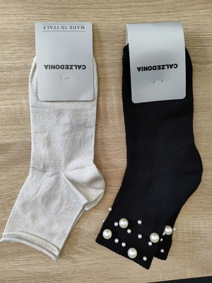 Calzedonia Κάλτσες με Πέρλες σε Περλέ και Μαύρο Χρώμα, One Size, Νέες