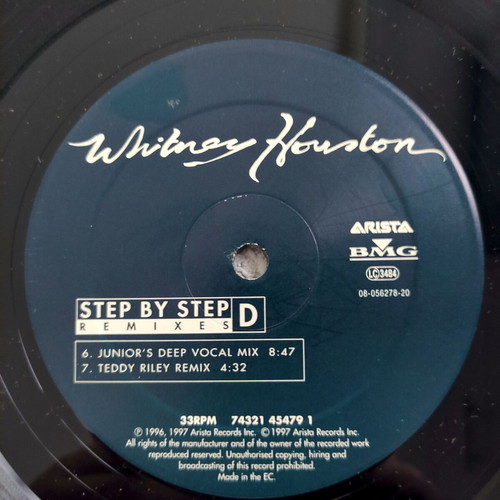 Whitney Houston Step By Step Remixes 2x12'' Vinyl Maxi Single used