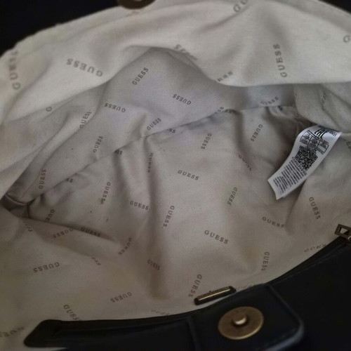 Guess Greta Tote shoulder bag like new, black with gold details