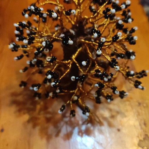 Handmade tree new from copper wire and beads 14cm