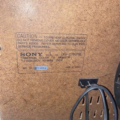 Sony Trinitron vintage 1980s television used with wooden casing