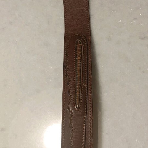 Men's leather belt brown like new with gold buckle 110 cm