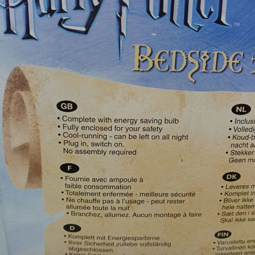 Harry Potter bedside light new, official Warner Bros licensed