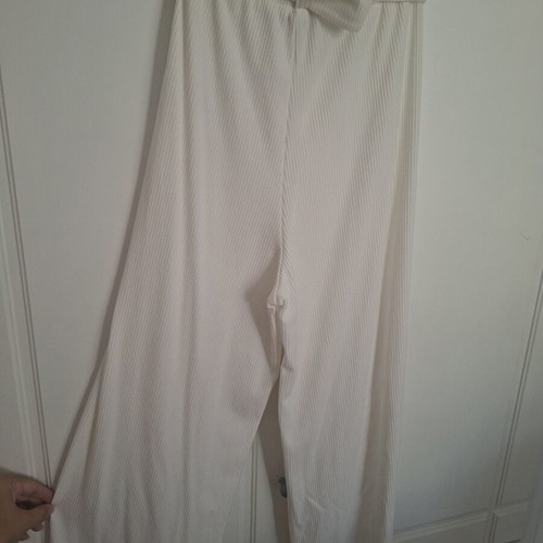 Rib Crop Pants with Belt like new, white, size S