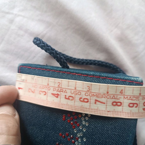 Mini Skondras bag blue denim with strass logo like new