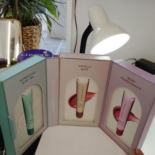 Moroccanoil lip balm collector's edition, set of three, new