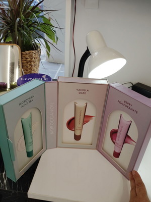 Moroccanoil lip balm collector's edition, set of three, new