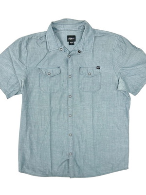Fox short sleeve shirt like new, 100% cotton, gray, size L