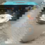  Φωτιστικό LED Βάζο 9x5.5cm με Καπάκι, Λαβή και Εναλλασόμενο χρωματιστό Φως.3 τεμάχια