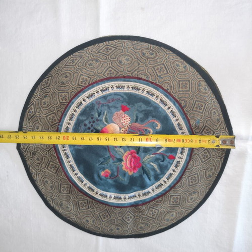 Vintage Chinese Handmade Silk Placemat with Embroidery