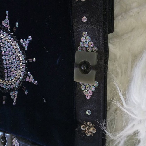 Handmade velvet handbag with embroidery 37x46 cm, new