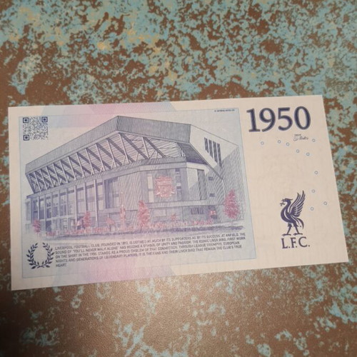 Liverpool FC Official Banknote 1950 Liverbird