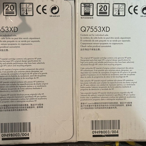 HP 53X Genuine Multipack Laser Printer Toner Black High Yield 2pcs (Q7553XD)