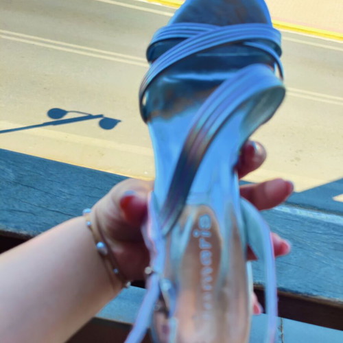Tamaris silver high heels size 41