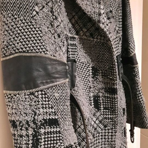 Vintage Anna Biagini women's coat made in Italy, like new, gray patchwork