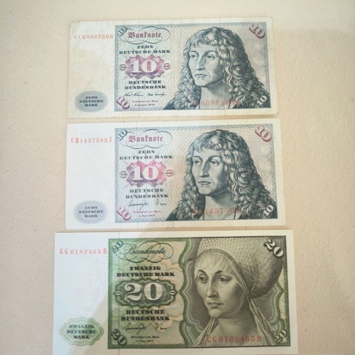 German banknotes pack 10, 10, 20 mark 1970-77