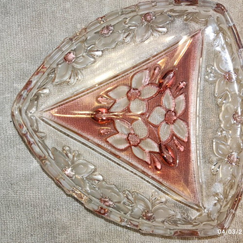 Vintage plate with embossed cherry blossom flowers like new