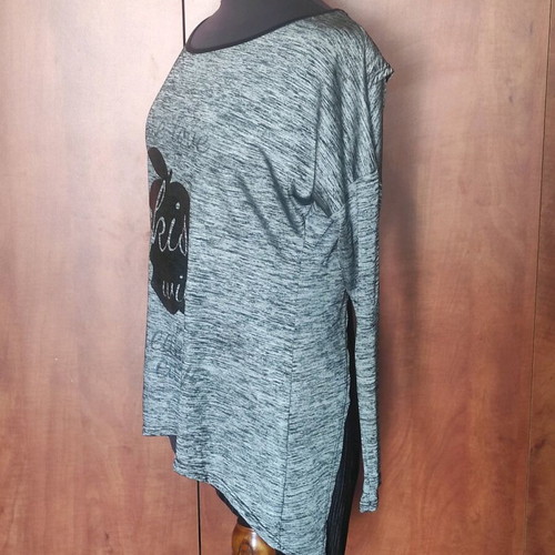 Voice women's blouse used, grey melange with pleated back