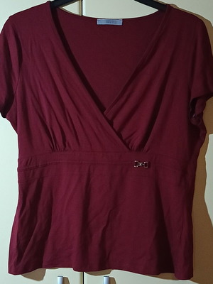 Marks & Spencer γυναικεία μπλούζα κρουαζέ σε μπορντό, UK 16