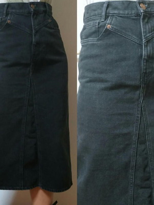 Midi denim skirt Zara black and grey, size M, like new