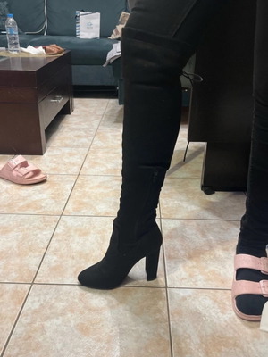 High over-the-knee boots like new, black size 37