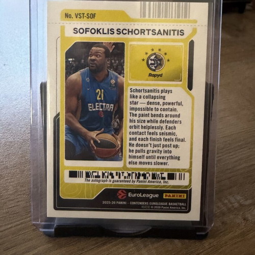 Paninni Contenders EuroLeague Sofoklis Schortsanitis Veteran Ticket Auto new