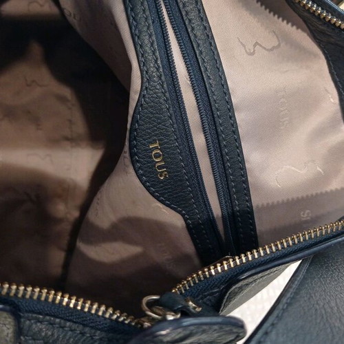 Tous leather shoulder bag like new, gray and blue