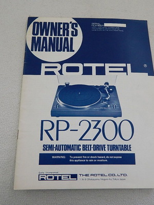 Authentic Rotel RP-2300 owner's manual used
