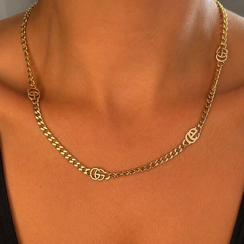 Gucci Interlocking G Gold-Tone Chain Necklace new with box