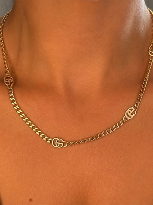 Gucci Interlocking G Gold-Tone Chain Necklace new with box