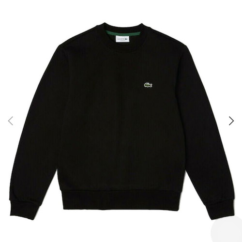 Lacoste black fleece crewneck pullover sweatshirt like new
