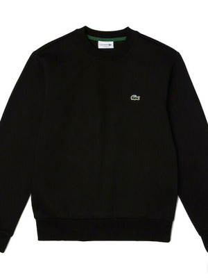 Lacoste black fleece crewneck pullover sweatshirt like new
